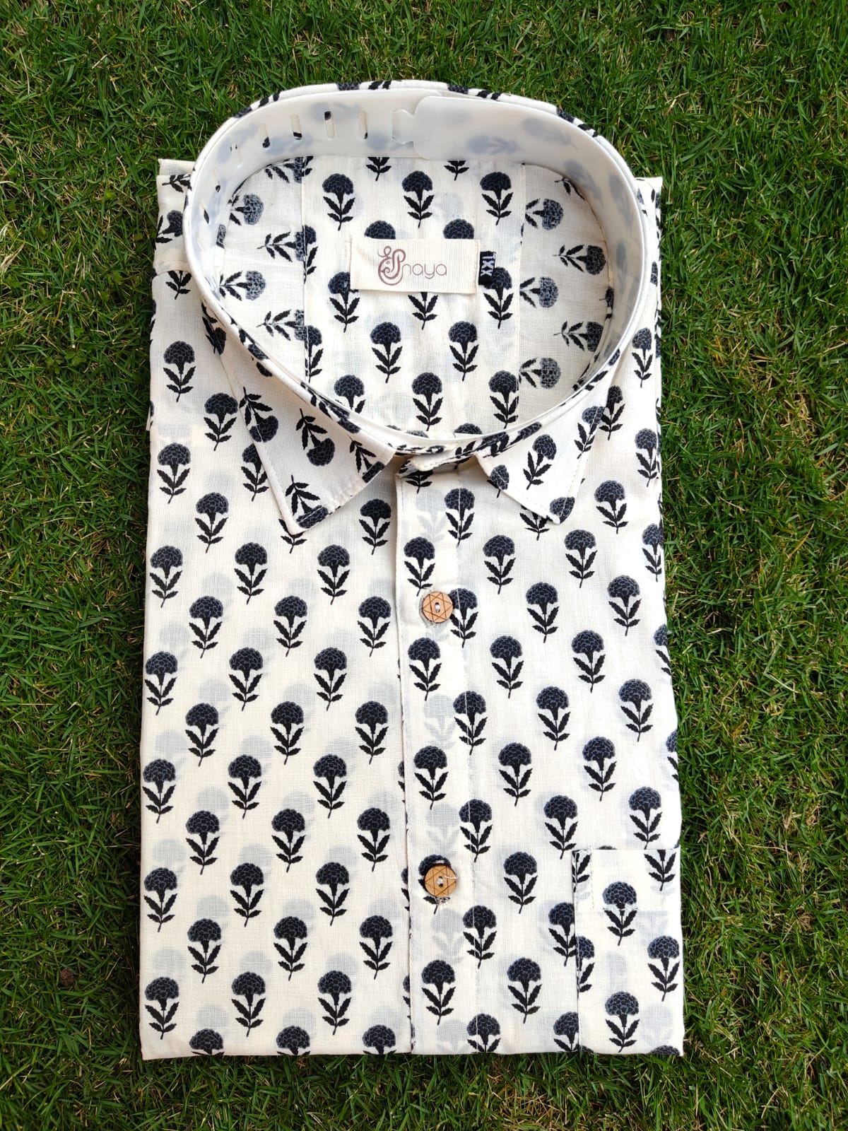 Black Sanganeri Print Regular Fit Casual Shirt (Full Sleeves)