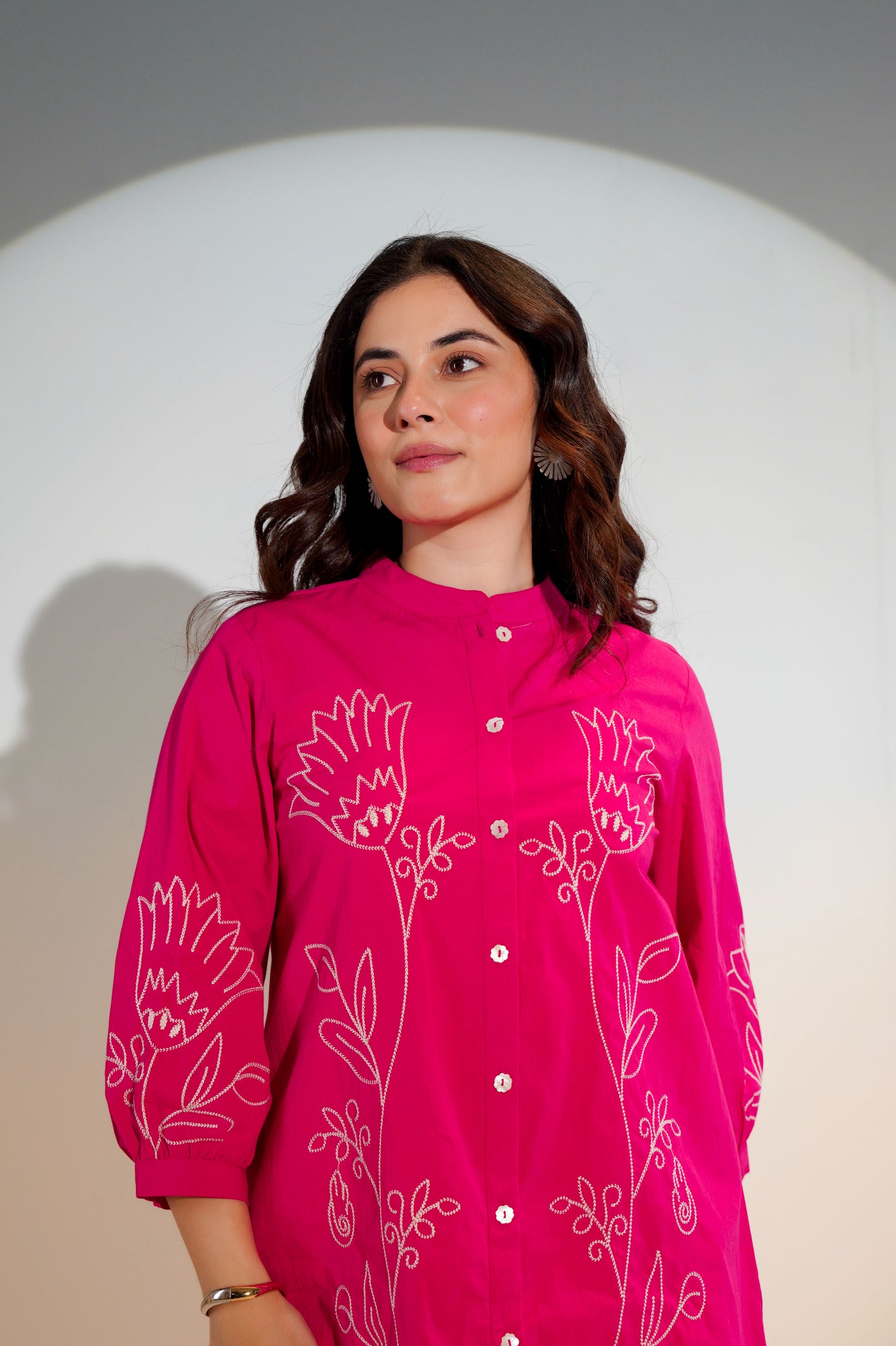 Pink Embroidered Shirt