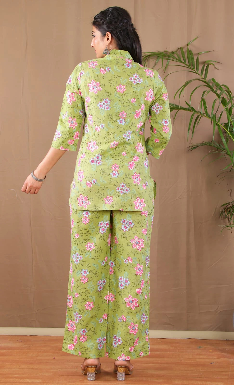 Premium green floral co-ord set
