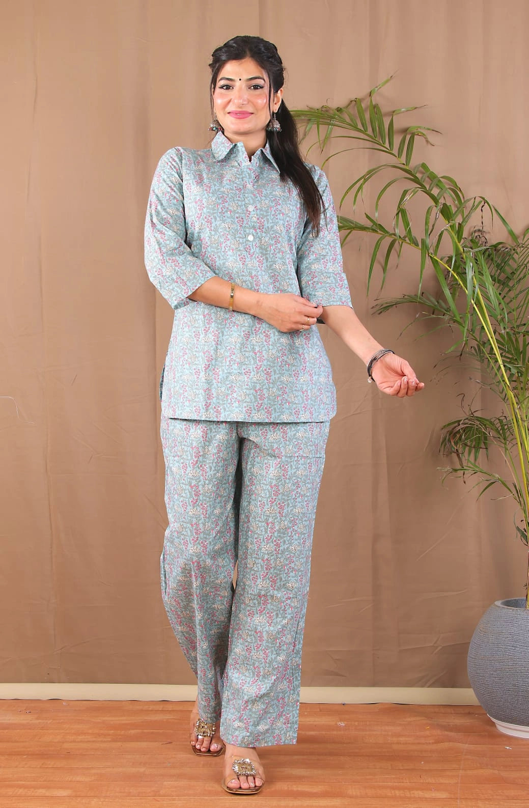 Premium cotton floral co-ord set