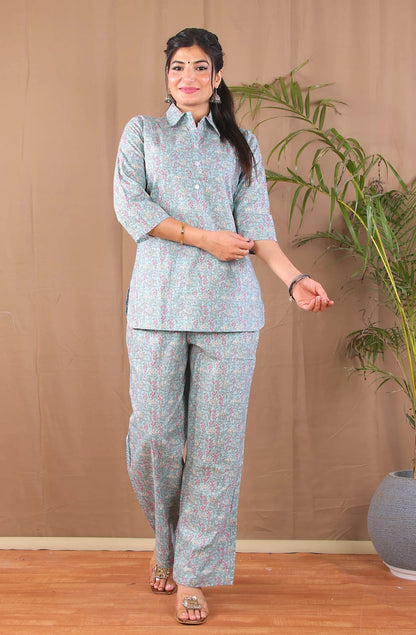 Premium cotton floral co-ord set