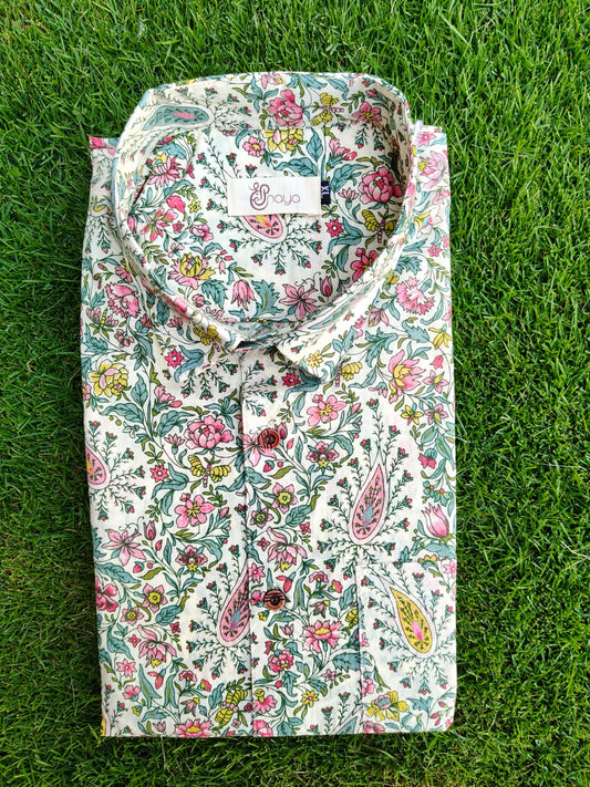 Bohemian Print Cotton Regular Fit Casual Shirt (Half Sleeves)