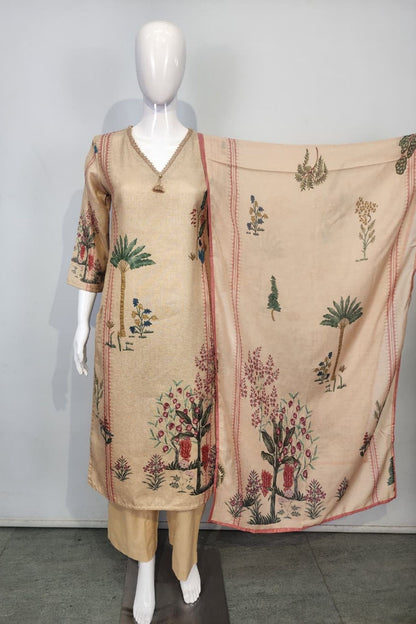 Women chiku cotton botanical printed kurta set