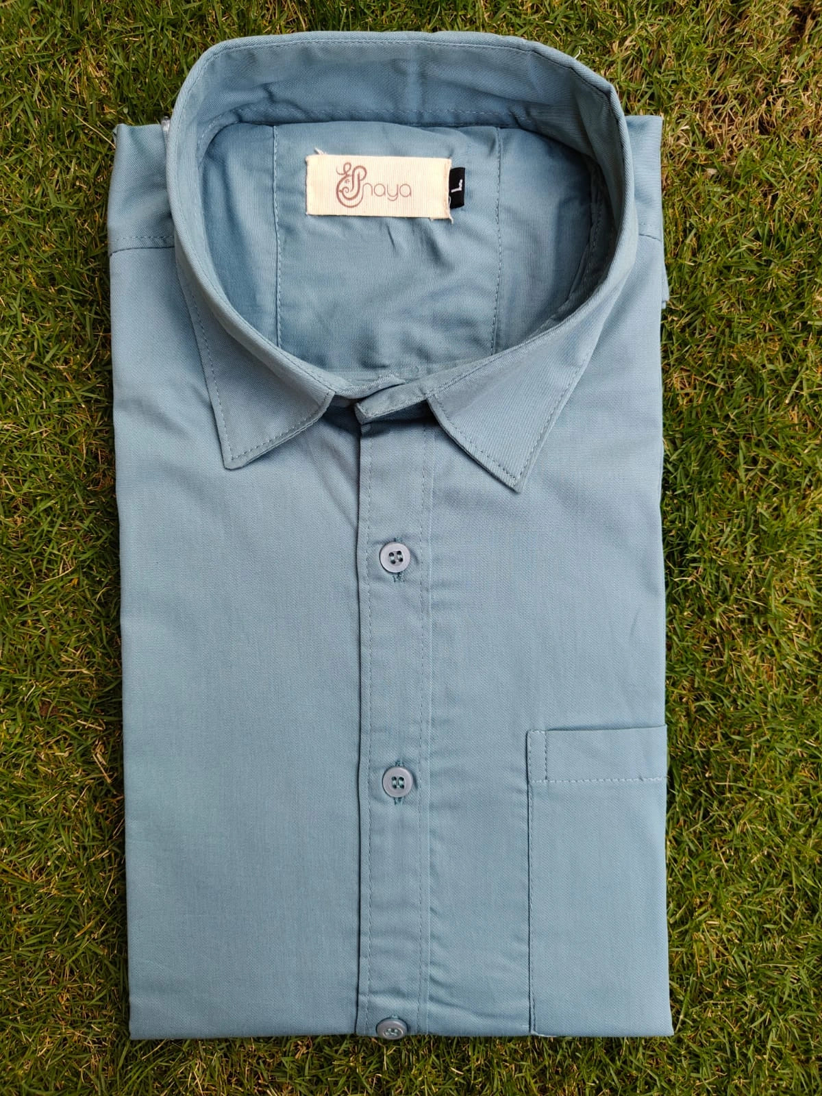 Men’s Coral Green Cotton Full-Sleeve Shirt