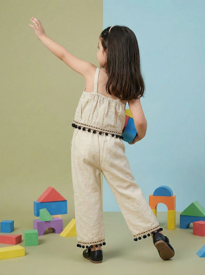 Girls Embroidered Cotton Co-ord Set