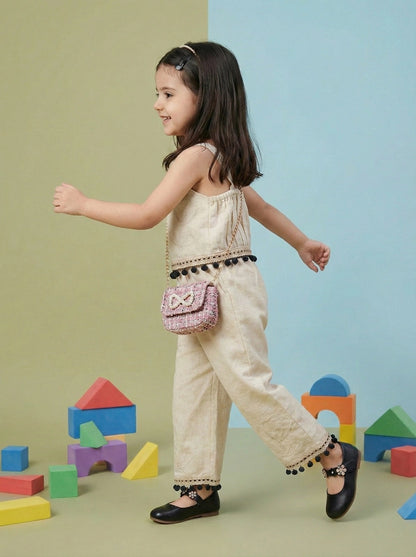 Girls Embroidered Cotton Co-ord Set