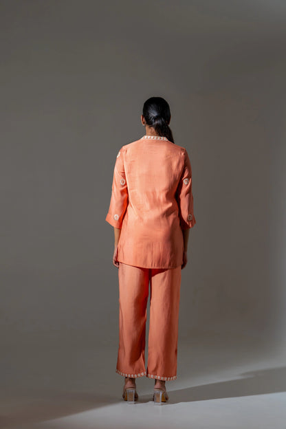 Premium embroidered mul chanderi co-ord outfit