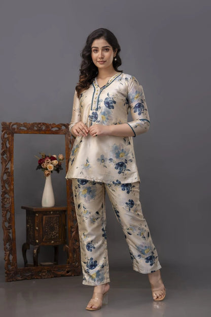 Designer Manipuri silk floral outfit