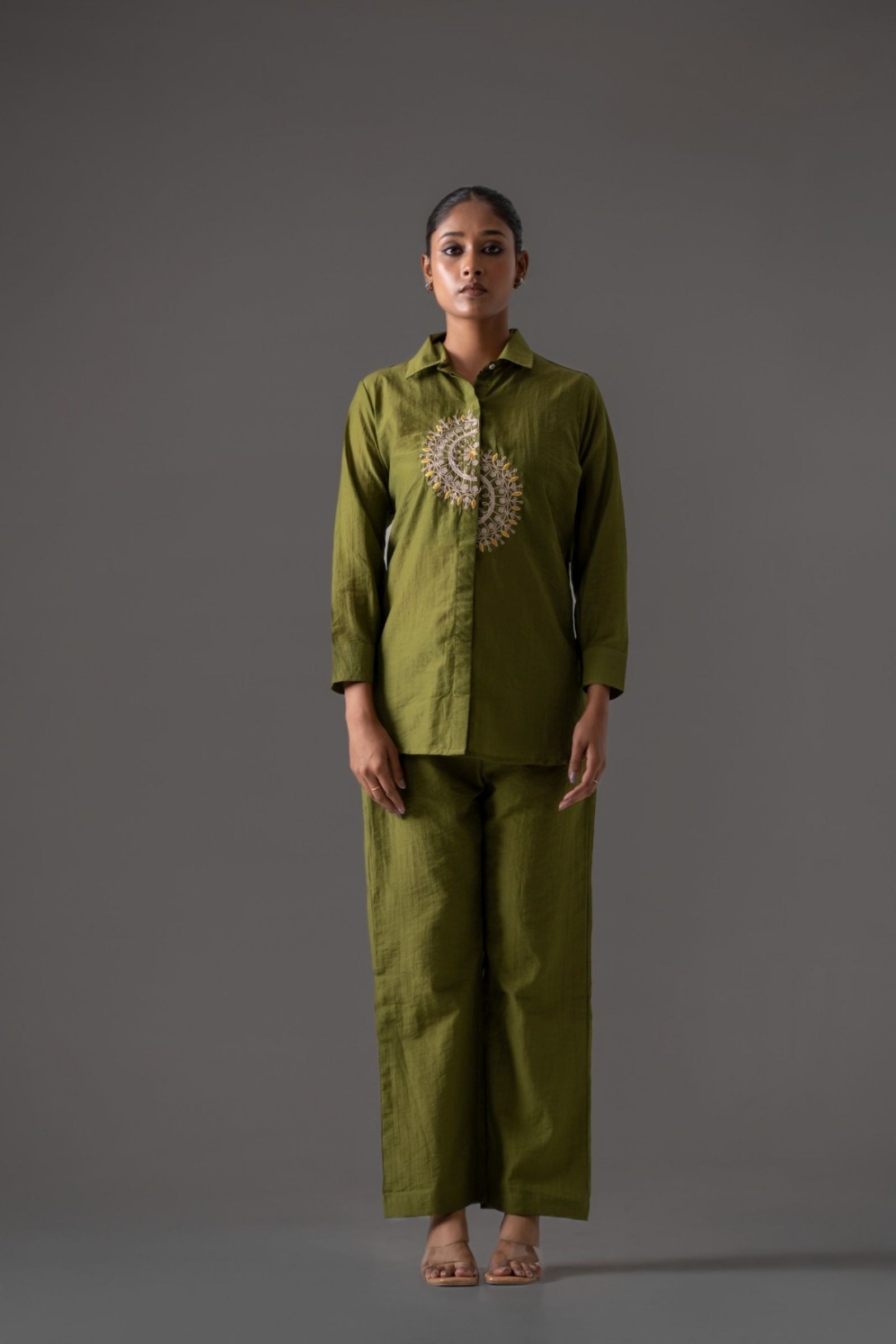 mehandi green co-ord set for women