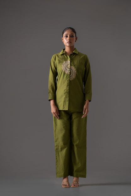mehandi green co-ord set for women