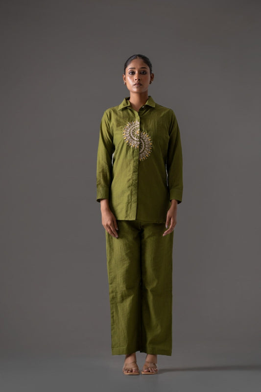 mehandi green co-ord set for women