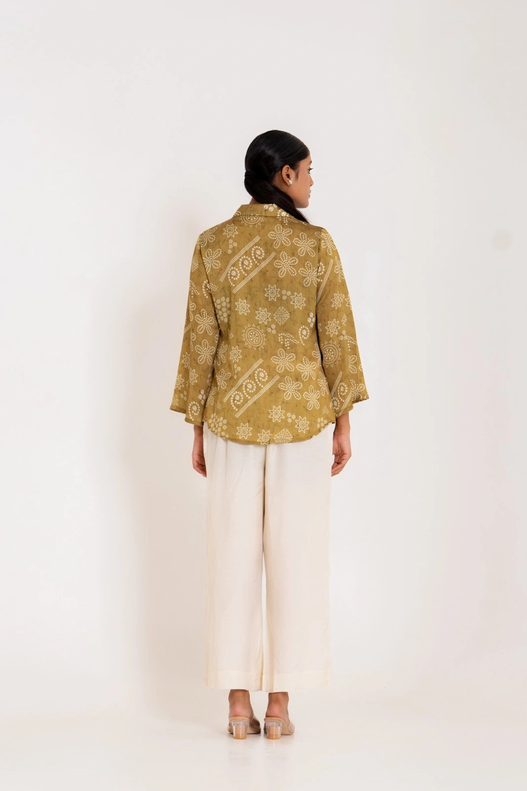 soft crepe bandhej top for daily wear