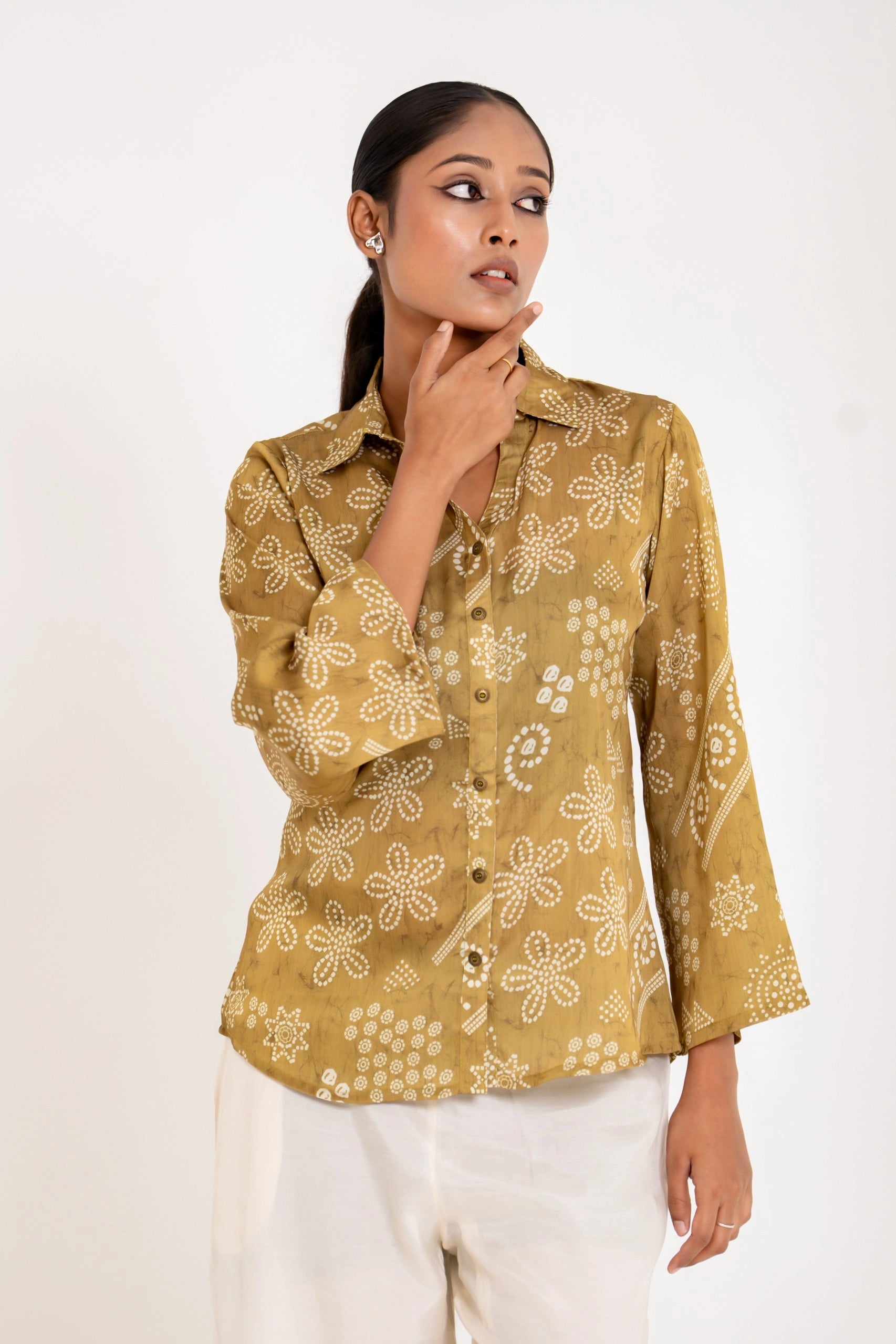 ethnic bandhej top for casual outings