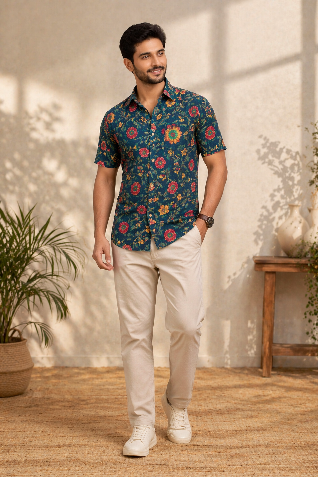 Half Slvees Shreenaya Cotton Shirt