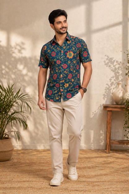 Half Slvees Shreenaya Cotton Shirt