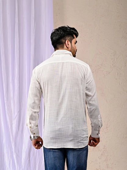 Smart casual white shirt men fashion