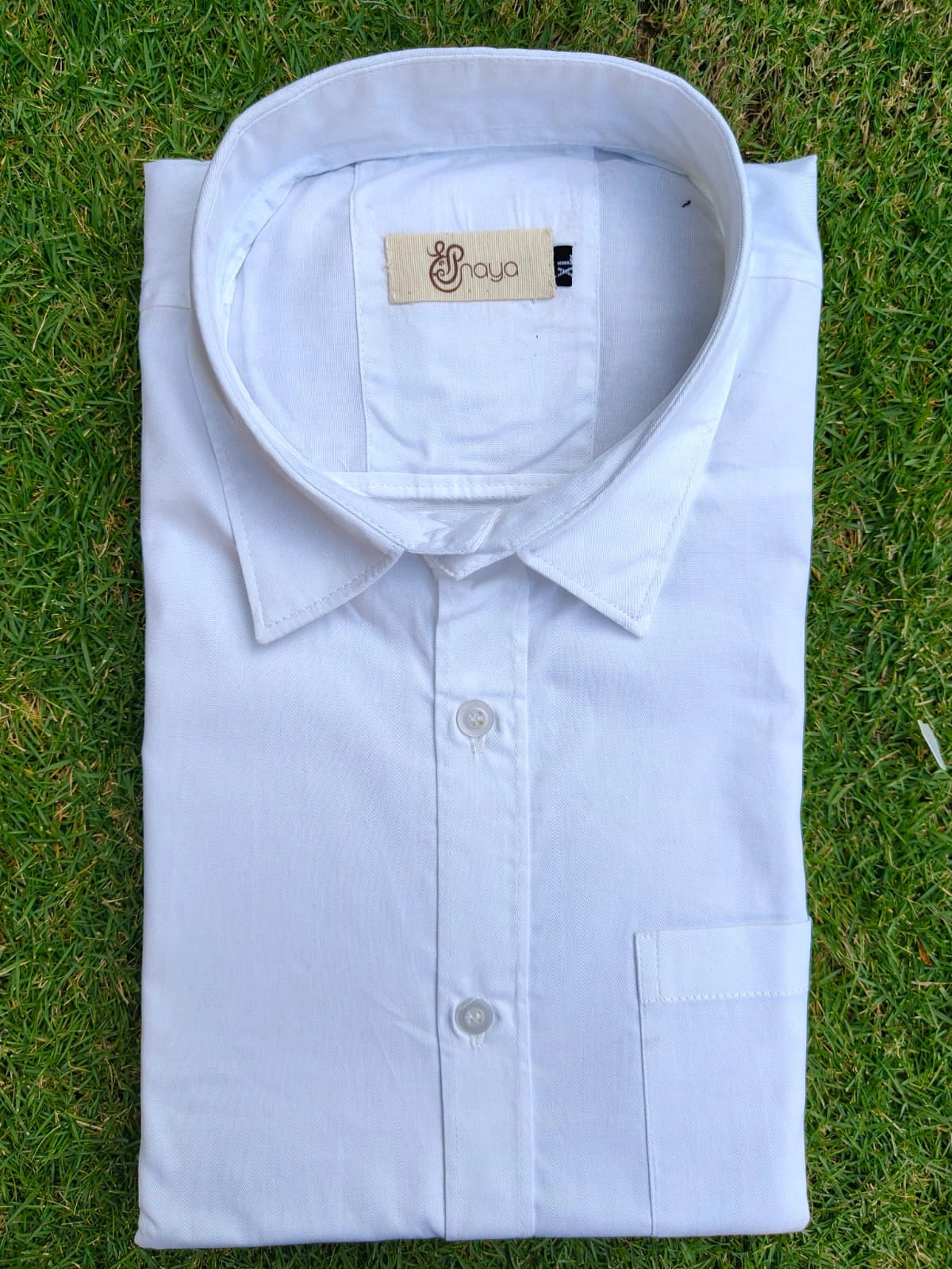 Button-Down White Cotton Shirt Fabric Texture