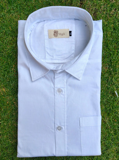 Button-Down White Cotton Shirt Fabric Texture
