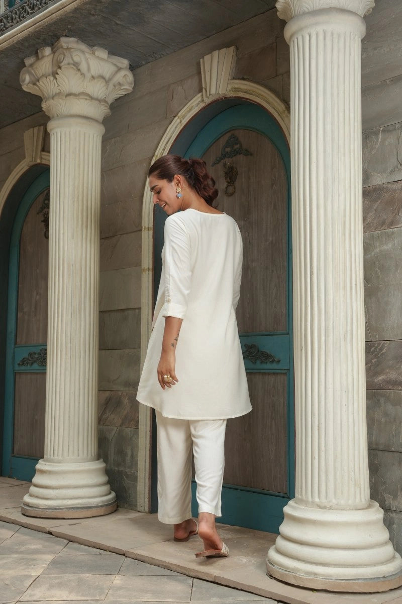 Hand painted white summer co-ord outfit