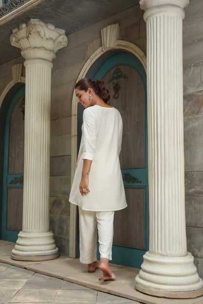 Hand painted white summer co-ord outfit