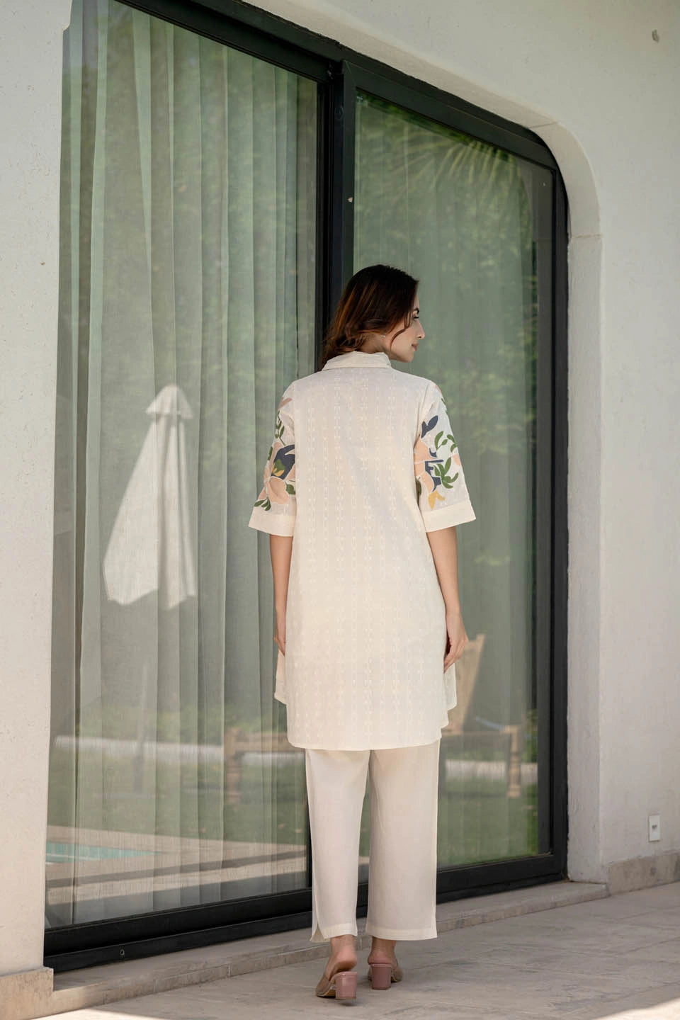 Comfortable casual white co-ord set | Shreenaya