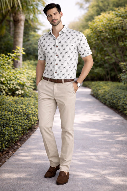 Stylish white graphic shirt for men