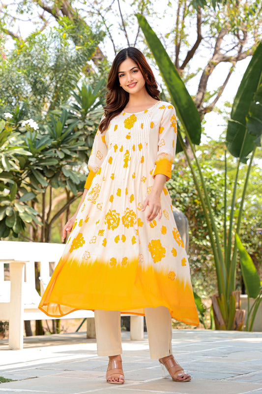 yellow cotton co-ord set for women