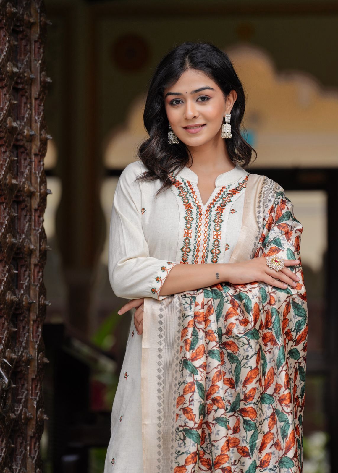 women white green ethnic kurta set festive wear