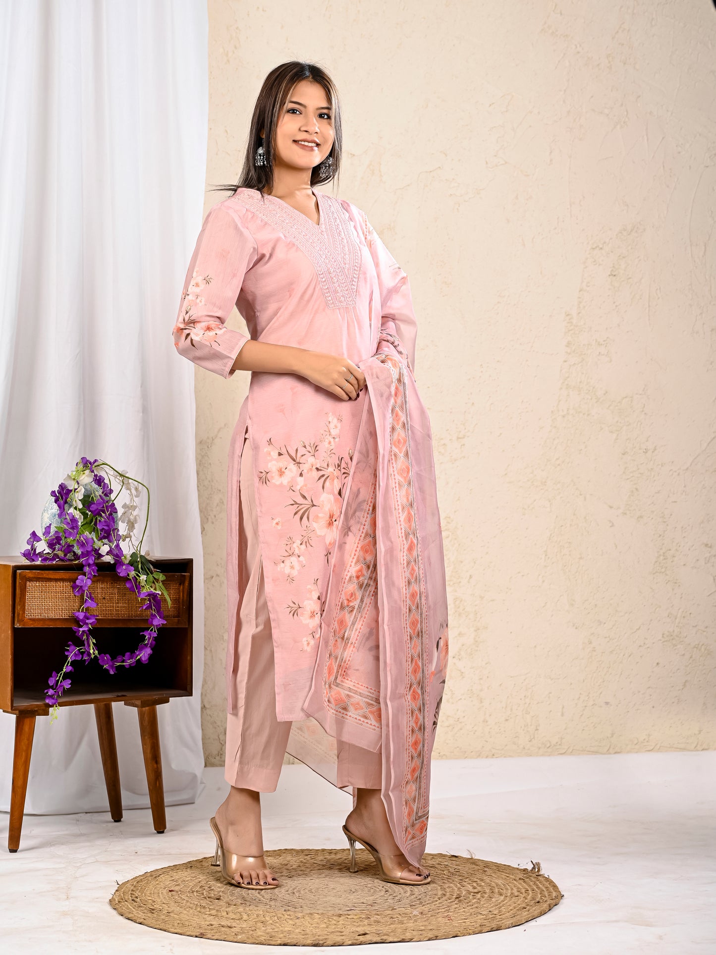 peach kurta pant dupatta trendy ethnic design