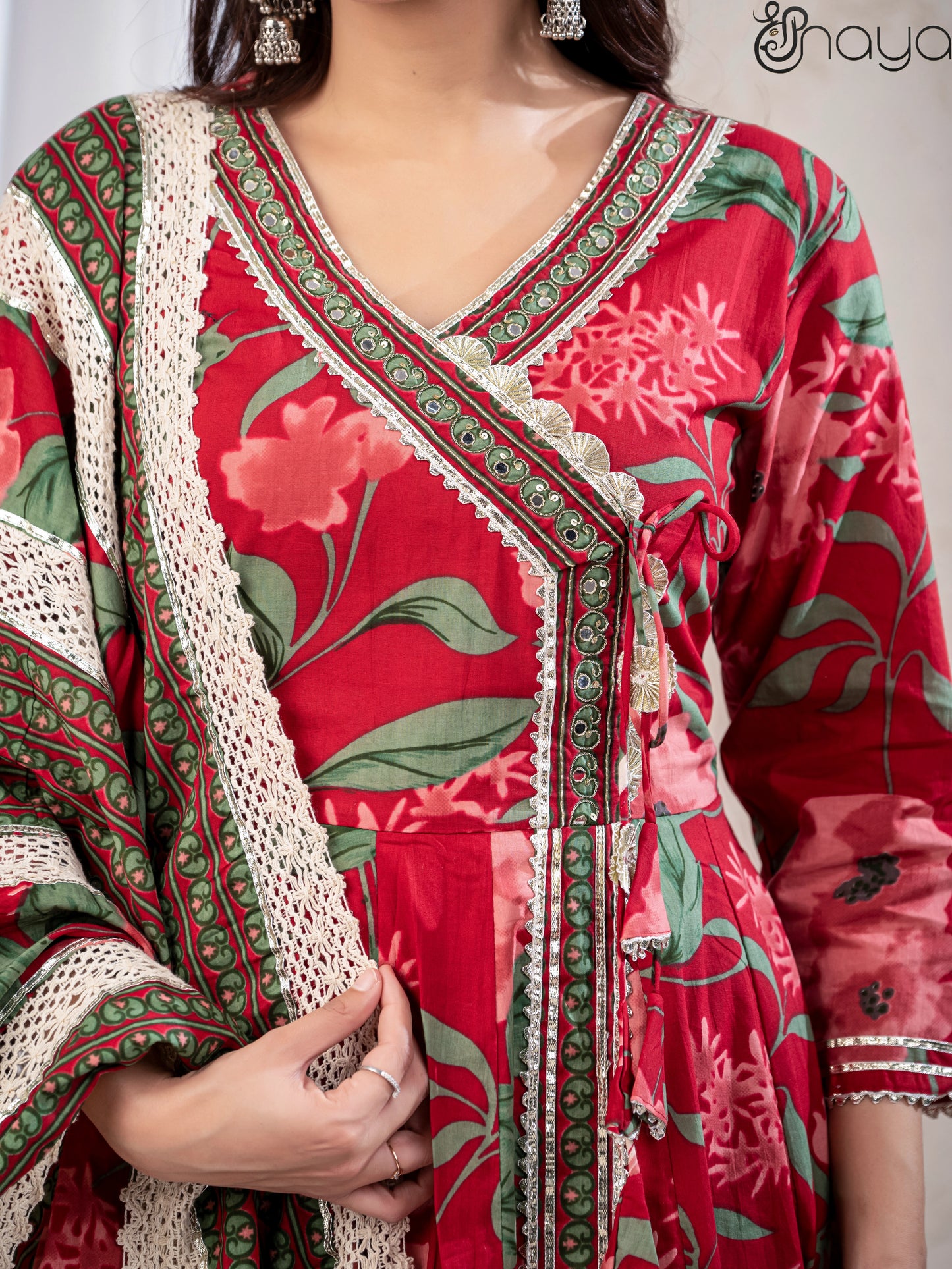 Elegant Red Anarkali Dress for Women – Shreenaya